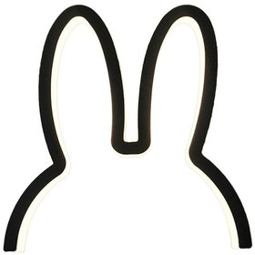 Resim Suntek Tavşan Gece Lambası Çocuk Odası Başucu Dekoratif Siyah 