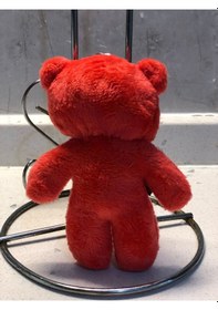 Resim Sevimli Ayıcık Peluş Oyuncak Anahtarlık Uyku Arkadaşı Hediyelik 12 Cm Kırmızı 