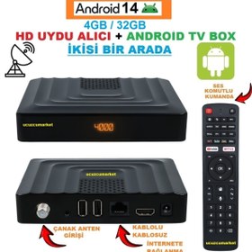 Resim Kalite ANDROID 14 4GB/32GB TV BOX + HD UYDU ALICI (İKİSİ BİR ARADA SÜPER ÜRÜN) 