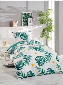 Resim Eponj Home Junior Nevresim Seti Tek Kişilik Monstera Yeşil 