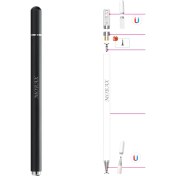 Resim MobaxAksesuar Dokunmatik Tablet Telefon Kalemi +1 Yedek Uç Renk Geçişli Passive Stylus Bilgisayar Kalem 