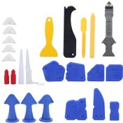 Resim Lemestar 24 Parça Derz Dolgu Ve Sızdırmazlık Seti, Silikon Mastar Ve Nozul İçeren Profesyonel İnşaat Aletleri 