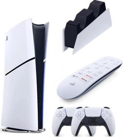 Resim Playstation 5 Slim Dijital + 2. Dualsense Ps5 Kol + Sarj İstasyonu + Medya Kumandası (İthalatçı Garantili) 