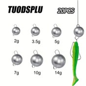 Resim TUODSPLU 20 Adet Yuvarlak Top Balıkçılık Ağırlığı, Drop Shot Rig'leri için Top Ağırlık Seti, Tatlısu Tuzlu Su Aksesuarları 