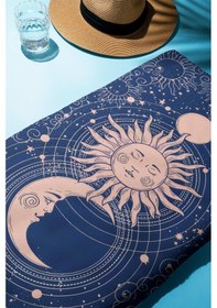 Resim Dijital Baskı Plaj Deniz Havlusu Ay Ve Yıldız Desenli Peştamal Hvl0149 Renkli 