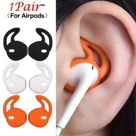 Resim 1 Çift Apple AirPods için Silikon Kulak Kancası Kapakları - Siyah, Beyaz, Turuncu, Gri Renklerde Güvenli Spor Kapakları - Artırılmış Stabilite için Rahat Kulaklık Tutucular, Aktif Yaşam Aksesuarı|Kanca Tipi Tasarım|Dayanıklı Silikon Yapı 