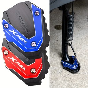 Resim Yamaha XMAX 125/250/300 için Yüksek Kaliteli CNC Alüminyum Yan Stand Ayak - Dayanıklı Yan Stand Genişletici Ped Destek Plakası, Kırmızı, Siyah, Mavi, Altın, Gri Renklerde Mevcut 