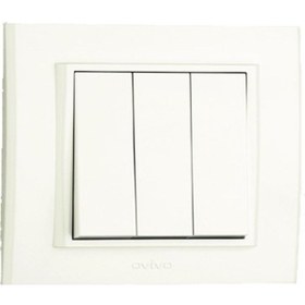 Resim Ovivo Mina Beyaz Üçlü Anahtar Çerçeveli 