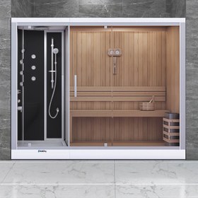 Resim Duvardan Duvara Kompakt Sauna | Mod - 120x270 / Siyah/Beyaz / Tekneli 
