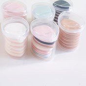 Resim 6 adet Mini Parmak Pufu Kutulu Makyaj Süngeri Puf Seti Konteynerli Makyaj Puf Seti Küçük Mini Toz Pufu Paketli Parmak Süngeri Seti Ambalajlı Krem Kapatıcı Uygulayıcı Yastık Puf Makyaj Araçları 