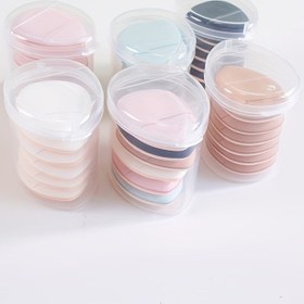 Resim 6 adet Mini Parmak Pufu Kutulu Makyaj Süngeri Puf Seti Konteynerli Makyaj Puf Seti Küçük Mini Toz Pufu Paketli Parmak Süngeri Seti Ambalajlı Krem Kapatıcı Uygulayıcı Yastık Puf Makyaj Araçları 