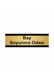 Resim Özarslan Dizayn Bay Soyunma Odası 5x20cm Altın Renk Metal Yönlendirme Levhası 