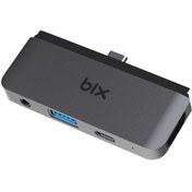 Resim Bix BX16HB Type-C USB 3.5mm Aux HDMI 4K Thunderbolt 3.0 PD Dönüştürücü Hub 