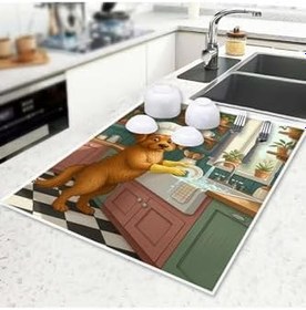 Resim Bulaşık Kurutma Matı Kurutma Örtüsü Tezgah Üstü Bulaşıklık 40X50Cm Yıkanabilir | Köpek Desenli,Çok Renkli Tek Ebat 