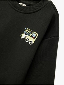 Resim Koton Uzun Kollu Bisiklet Yaka Baskılı Sweatshirt Antrasit 6wmb10266tk Antrasit 