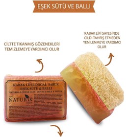 Resim Naturix Kabak Lifli Eşek Sütü & Ballı Sabun 130 gr | Ipeksi Cilt Için Kurutucu Sabun 