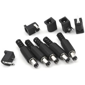Resim 5 Set 2.5mm Dc Power Jak 5 Adet Erkek Fiş+5 Adet Dişi Şase Soket 