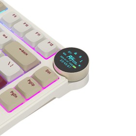 Resim Royal Kludge N80 Low Profile Kablosuz Us Gaming Klavye (Beyaz-Kırmızı) 