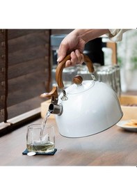 Resim Valkyrie 3l Düdüklü Kettle Su Isıtıcı Çaydanlık Paslanmaz Çelik Yüksek Islıklı Beyaz Beyaz 