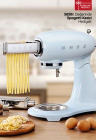 Resim Smeg 50's Style Retro Pastel Mavi Stand Mikser smf03pbeu 