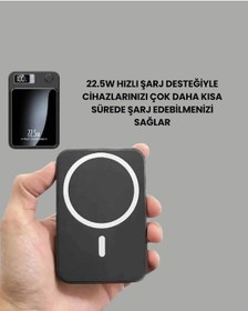 Resim 10000mah Kapasiteli Manyetik Usb-c Ve Kablosuz Powerbank W09 Çok Renkli 