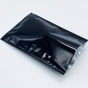 Resim Alüminyum Folyo Siyah Düz Cep Küçük Parça Paketleme Çantası Üç Taraflı Kapaklı Düz Cep Kozmetik Çantası 100 Adet 1 Pakette 