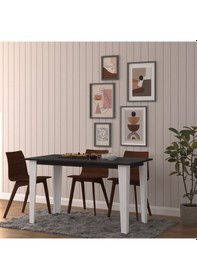 Resim Asra Trend Yemek Masası YM-01 %100 MDF 4-6 Kişilik Mutfak Salon Masası Royal Mermer 