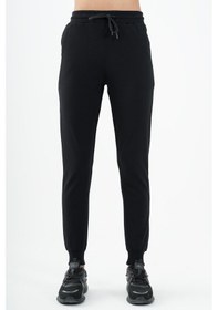 Resim Maraton Sportswear Regular Kadın Ribana Paça Basic Siyah Eşofman Altı 22181-siyah Siyah 