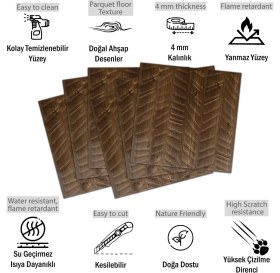 Resim 3 Boyutlu Duvar Paneli Kabartmalı Kılçık Desen Pvc 41X41 Cm/ 6 Adet /1 M² Antik 