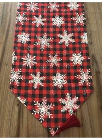 Resim Ekose Yılbaşı Desenli Runner 