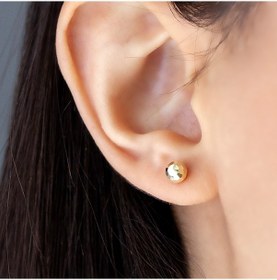 Resim 14 Ayar Altın Top Küpe 6 Mm 