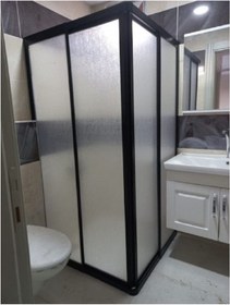 Resim ERİKMANN Dayanıklı Mika Camlı Duşkabin Siyah 90x90 Yükseklik 180 Teknesiz Dir. 