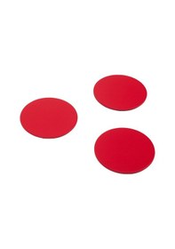 Resim Kırmızı Oval Deri Bardak Altlığı 3 Adet Kırmızı 