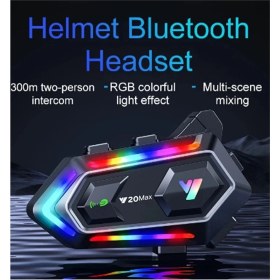 Resim Similar Y20 Motosiklet Bluetooth 5.3 Kask Intercom 2 Kişi 300 Metre Eşleşme Özellikli 