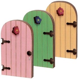 Resim Adet Ahşap Bebek Evi Peri Kapı Dekoru Yaratıcı Peri Kapı Süsü Bahçe Malzemesi 