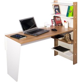 Resim Ofisbazaar My Design Raflı Çalışma Masası - Beyaz/kiraz 