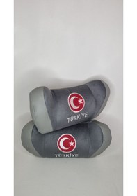 Resim Türkiye Bayrağı Oto İkili Boyun Yastığı 