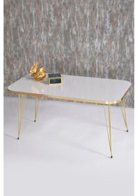 Resim Zigon Sehpa Ve Orta Sehpa Kr Set Gold Beyaz Tel Diğer 