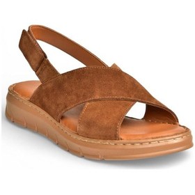 Resim Fox Shoes Y555531102 Taba Hakiki Deri Süet Kadın Sandalet Taba 