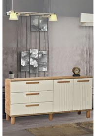 Resim Dia Konsol 2 Kapaklı 3 Çekmeceli Atlantik Çam Krem 160x80x43,5 Cm 