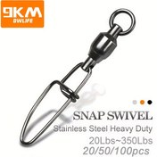 Resim 20/50/100 Adet Ağır Hizmet Tipi Paslanmaz Çelik Bilyalı Balıkçılık Dönerleri - Çapraz Kilitli Snap - Tuzlu ve Tatlı Su Spinnerbaits, Yem Bağlantıları, 1 Döner/Paket (Toplu Paket) - Büyük Balıklar, Turna, Alabalık, Somon İçin - Dönmeyen Misina 