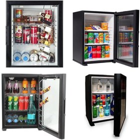 Resim ISM Minibar Şarap ve İçecek Soğutucu Mini Buzdolabı Cam Kapılı Sessiz Otel Tipi, Şık Siyah Tasarım 