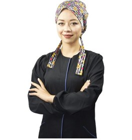 Resim Tesettür Çizgili Papatya Desenli Doktor Hemşire Hastane Aşçı Cerr Mavi 