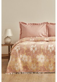 Resim Karaca Home Nelly Müslin Çift Kişilik Pike Yatak Örtüsü Takımı Somon 200.22.04.0262 