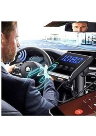 Resim Fm Transmitter 2.1A Hızlı Harici Şarj Kablolu ve Bluetooh Destekl 