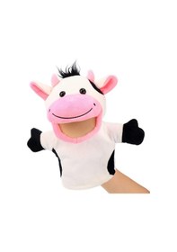 Resim İnek El Kuklası Çalışan Ağızlı Çocuk Peluş El Kuklaları Bayaz 