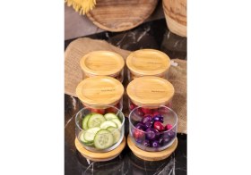 Resim Bambum Duo 300ML 6'lı Bambu Kapaklı Cam Kahvaltılık Seti 