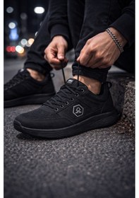 Resim Ghattix Günlük Yeni Sezon Erkek Spor Ayakkabı Yürüyüş Koşu Siyah Siyah Siyah Siyah 