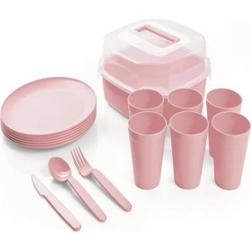 Resim Üçsan Familya 6 Kişilik Plastik Piknik seti 32 Parça 