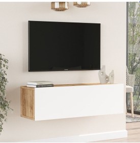 Resim Aven Tv Ünitesi Tv Sehpası Kapaklı 100cm Çam-beyaz Ave12-aw Beyaz 